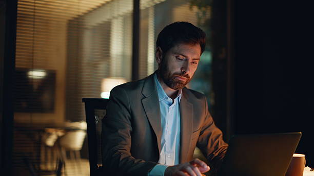 istock Late worker typing laptop mistake in deadline work gesturing nervously closeup 2232845029
