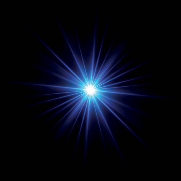istock Glowing blue effect with highlights. Abstract blue flash of light. Isolated on transparent background. Art and web design vector. 2232845141