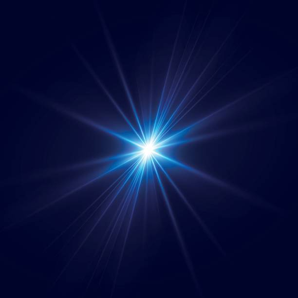 istock Glowing blue effect with highlights. Abstract blue flash of light. Isolated on transparent background. Art and web design vector. 2232845546