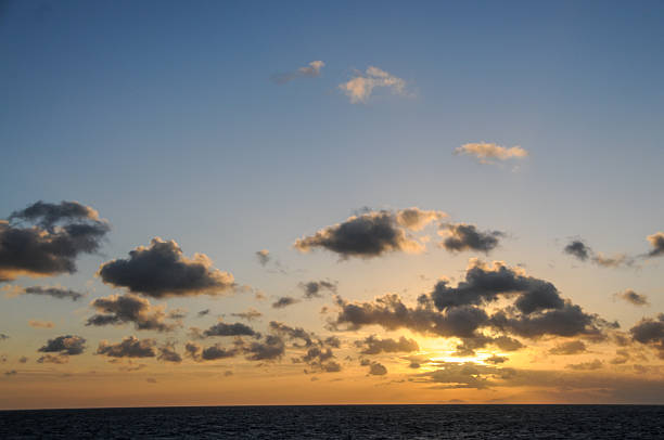 A beautiful sunset over the coral sea - great barrier reef- near Cairn, Australia.