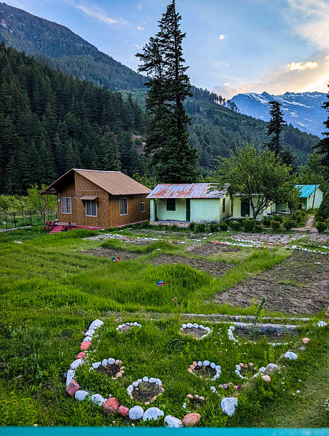 istock Mountain Retreat with Cabins and Garden 2232847844