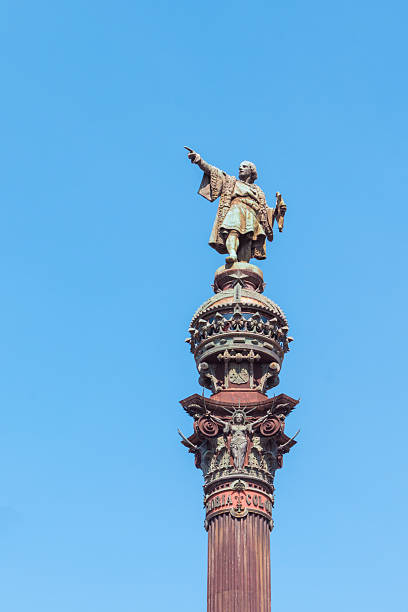 istock Low angle view of the Statue of Christopher Columbus in Barcelona, Spain 2232854792