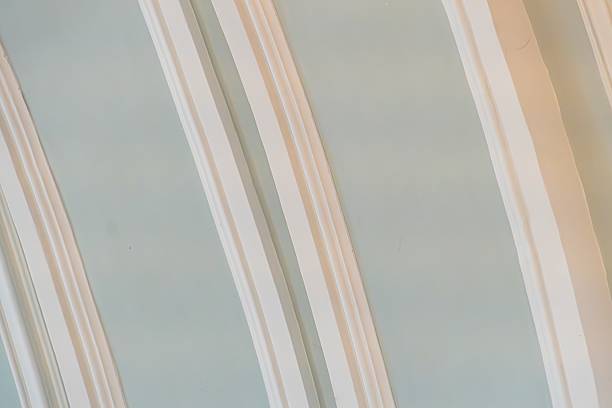 istock Vertical low-resolution image, muted pastel colors in a textured fabric with horizontal lines Abstract, soft-lit, minimalistic photograph with a distorted perspective suggesting downward curvature 2232854880