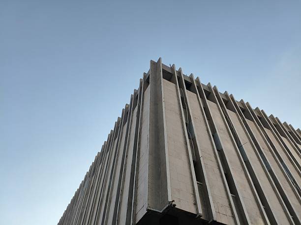 istock Modern Concrete Building Exterior with Blue Sky 2232856082