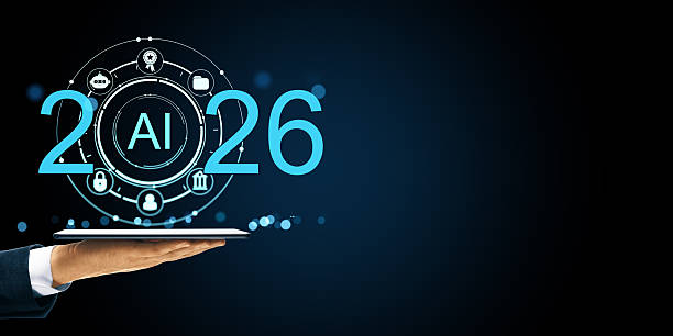 istock 2026 artificial intelligence digital interface with hologram icons and futuristic technology concept on tablet in businessmans hand on dark background. 2232857535