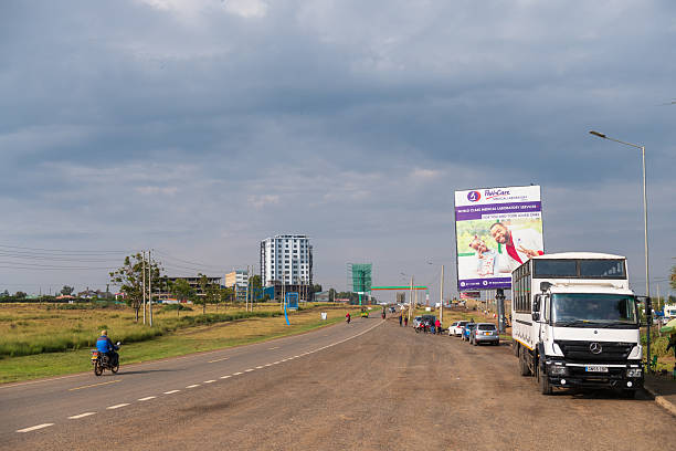 Close-up view of toll booth along the highway in Pakisran