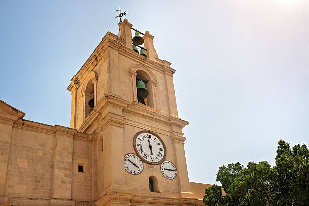istock Historic Church Bell Tower with Three Different Clock Faces 2232862864