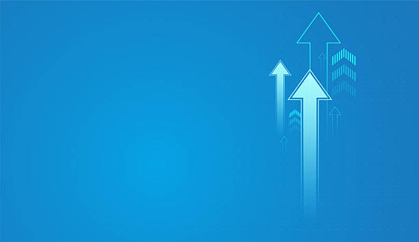 istock Growth blue arrows on light blue background used in finance, Forex trading, banking market. with multiple upward-pointing arrows, symbolizing growth, progress, and positive trends 2232870106