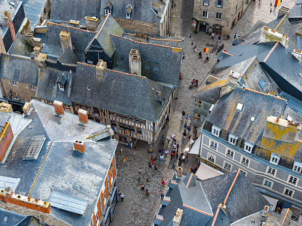 Aerial view of the village of Dinan in Brittany France