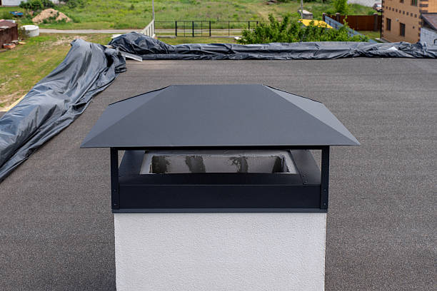 Metal ventilation chimney with cap
