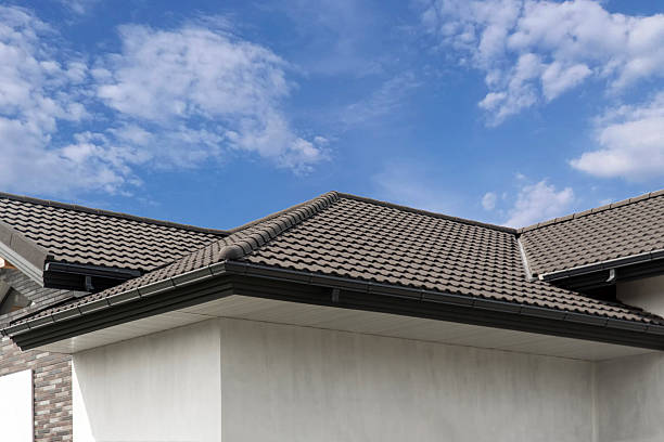 istock Brown composite roof tile on modern house 2232882959