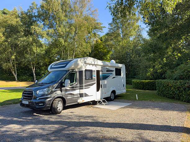 istock Motorhome or RV vacation on a caravan park 2232917878