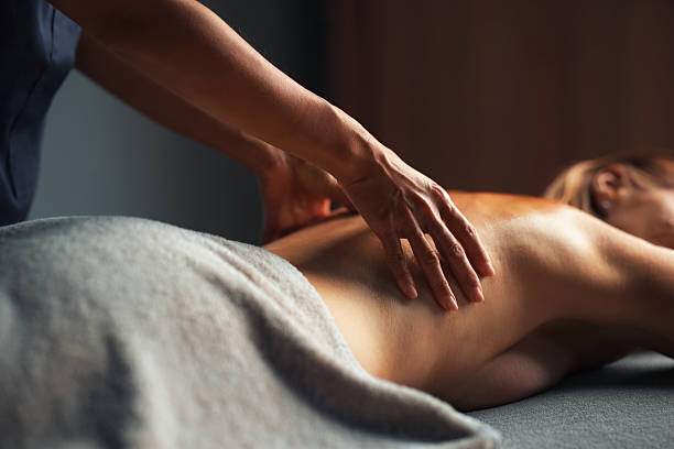 istock Close-Up of Relaxing Back Massage in a Spa Setting 2232921123