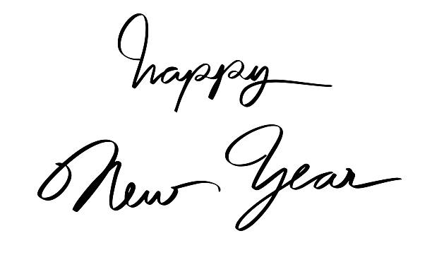 istock Happy new year 2026 2027 2025 text font calligraphy hand written lettering script black color object icon happy new year 2026 2027 holiday merry christmas xmas event party happy new year greeting card 2232922682