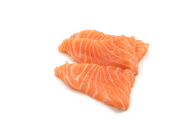 istock Sashimi made from salmon on a white background. Japanese style food. 2232928545