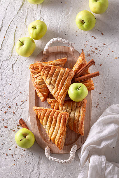 istock Homemade apple triangle cake as sweet summer snack. 2232928904