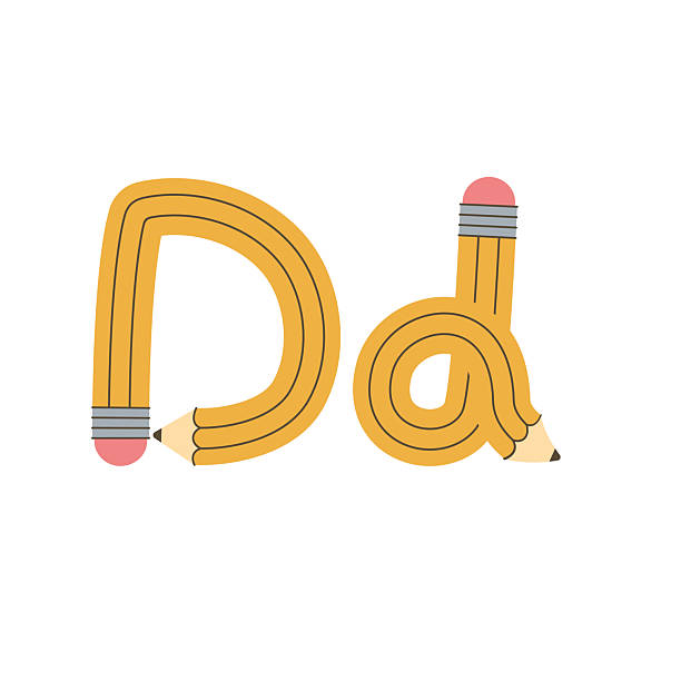 istock Yellow pencil in the shape of the letter D. Alphabet design. 2232930904