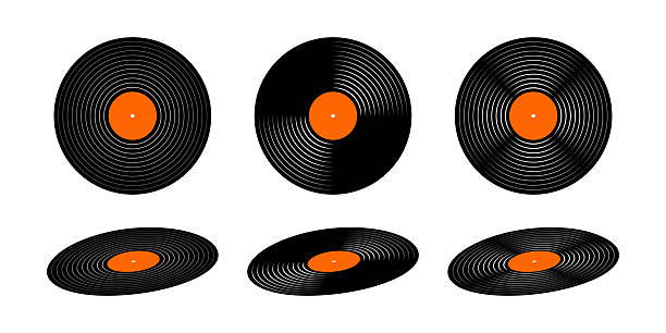 istock Set of vinyl records. Turntable long play music plates isolated on white background. DJ discs for techno party. 70s 80s 90s night club discotheque nostalgia concept. Vector flat illustration 2232931059