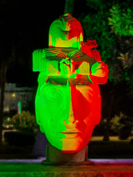Olmec Colossal Head in the ancient city of La Venta