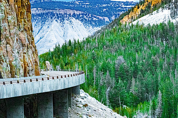 Mountain road in Yellowstone National Park