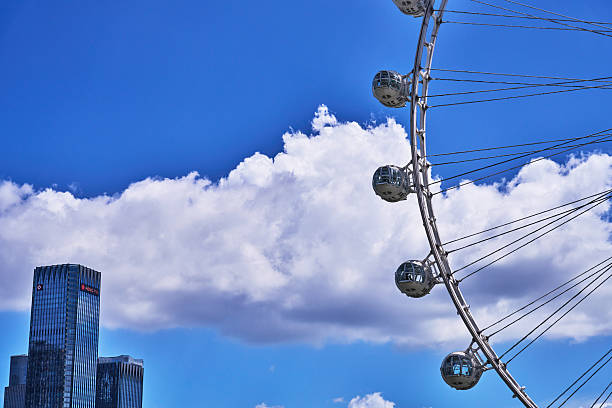 London Eye observation wheel on south bank of River Thames, London, England, December 2024