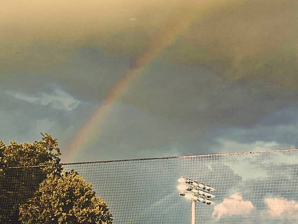 Rainbow in a Vintage Style Photo
