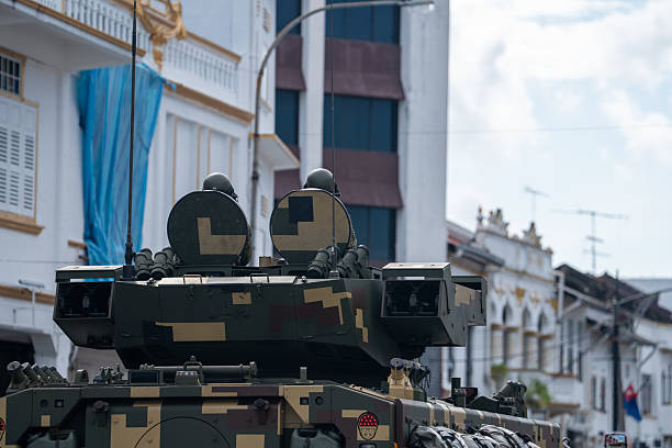 Armored vehicle in military parade of Royal Thai Navy at Sattahip Naval Base, Chonburi, Thailand