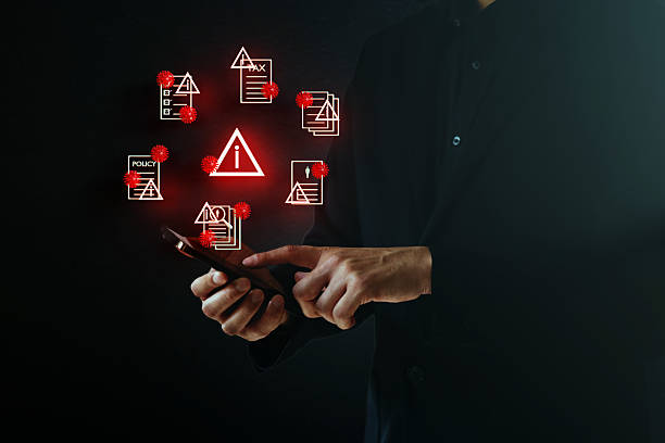 istock Image shows a warning that a virus has attacked an important business document. 2232956664