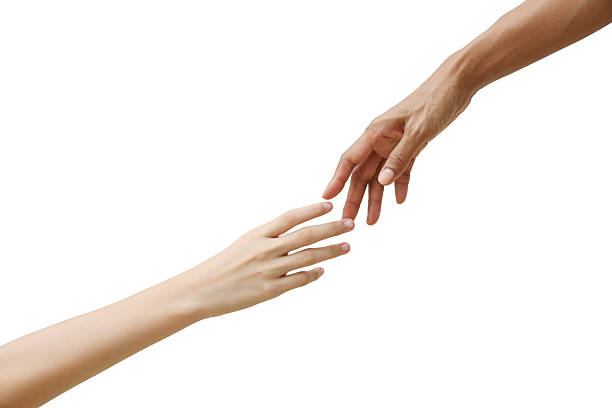 istock female hand extending a helping hand on white background, hand isolated on white background 2232958212