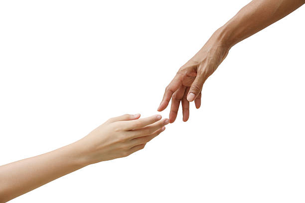 istock female hand extending a helping hand on white background, hand isolated on white background 2232958216