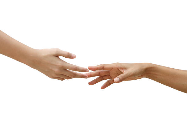 istock female hand extending a helping hand on white background, hand isolated on white background 2232958266