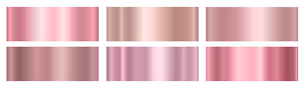 istock A set of pink metallic glossy gradients on a white background Texture of a smooth metal surface. 2232960282