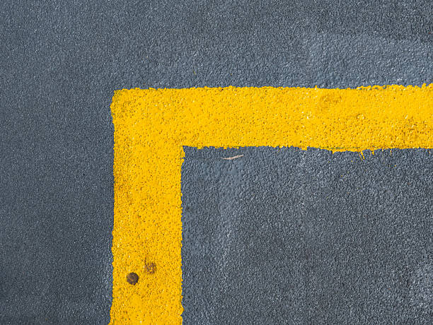 istock Yellow painted right angle line on pedestrian walkway for organizing traffic 2232961809