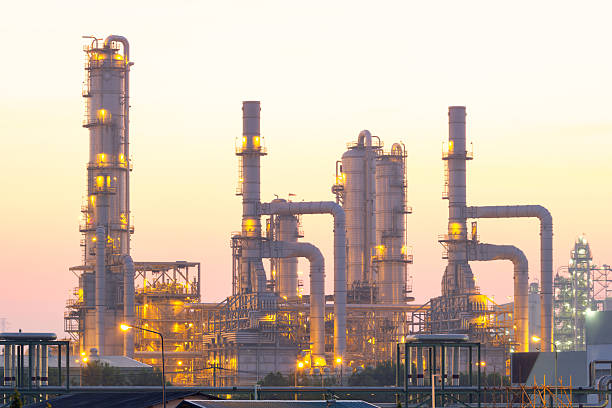 istock Oil refinery plant with sky background. 2232969048