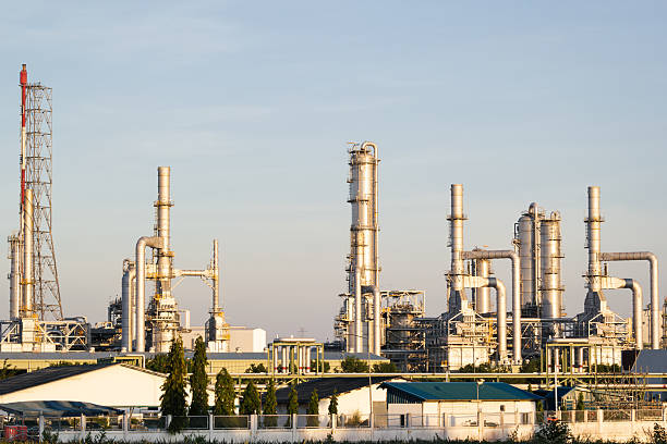 istock Oil refinery plant with sky background. 2232969096
