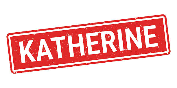 Katherine - Female first name. Grunge rubber stamp for your own design, isolated on a blank background. The stamp is in red ink, it is composed of a text with a frame, the text is not colored. Vector Illustration (EPS file, well layered and grouped). Easy to edit, manipulate, resize or colorize. Vector and Jpeg file of different sizes.