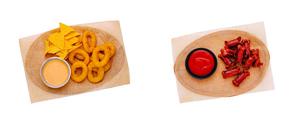 Delicious snacks served with sauce at a casual dining setting