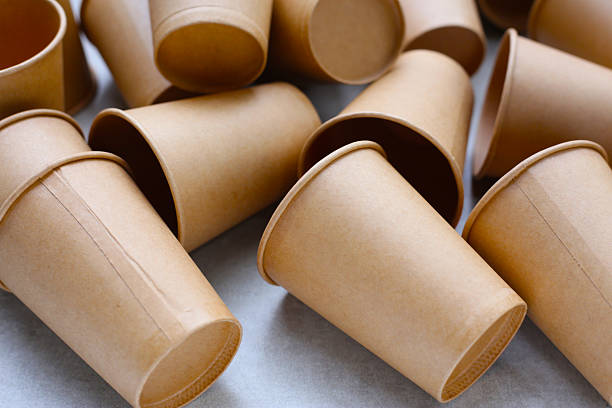 istock Brown paper cups, disposable glass 2232973402