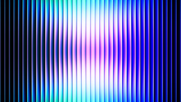 istock Futuristic neon texture with vibrant shades of blue green gradients and bright smooth fluted vertical lines. Bold dynamic design blending smooth tones and radiant colors for modern visual art project 2232974038