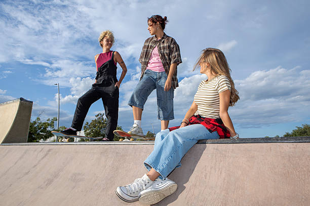 istock Young People Practicing Skateboarding at Skatepark Ramp 2232976560