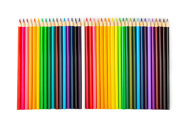istock Colored pencils isolated on white background. Equipment for coloring. Stationery for creativity.Back to school. Flatlay. Children's Creativity and Education. Rainbow. 2232986416