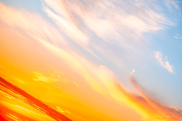 istock Beautiful , luxury soft gradient orange gold clouds and sunlight on the blue sky perfect for the background, take in evening,Twilight, Large size, high definition landscape photo 2232996195