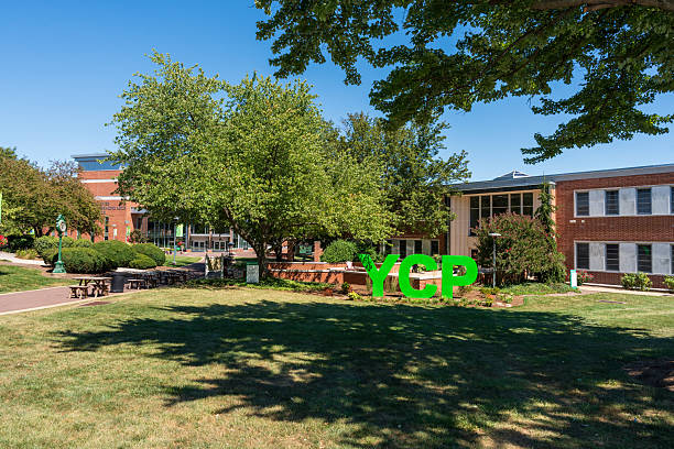 YORK, PA, USA - AUGUST 30, 2025: A sign at the York College of Pennsylvania entrance of the main school campus.
