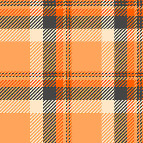 istock Warmtoned plaid pattern. A seamless design with orange and gray hues. Classic tartan style. Ideal for backgrounds, apparel, or web design projects. 2233010041