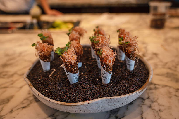 Exquisite culinary dish featuring pasta with a variety of shellfish, garnished beautifully for a sophisticated dining experience. Captures the essence of seafood cuisine and gourmet delight.