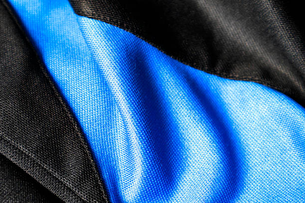 istock The black and blue fabric has wrinkles and the texture is rough. 2233039015