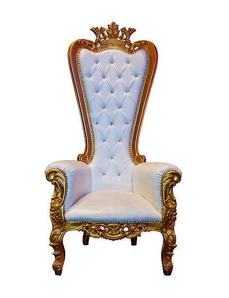 istock White and gold throne chair with crown design for luxury decor 2233043142