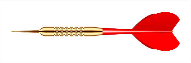 istock Dart arrow with metal tip and shadow. Dart throwing sport game, dartboard equipment. Vector illustration 2233068829