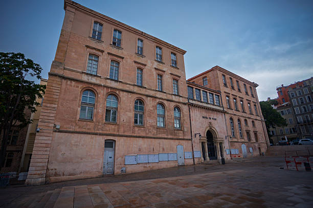 Historic Stone Building in Marseille Courtyard
