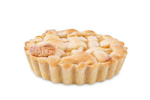 Peach tartlet on a white isolated background. toning